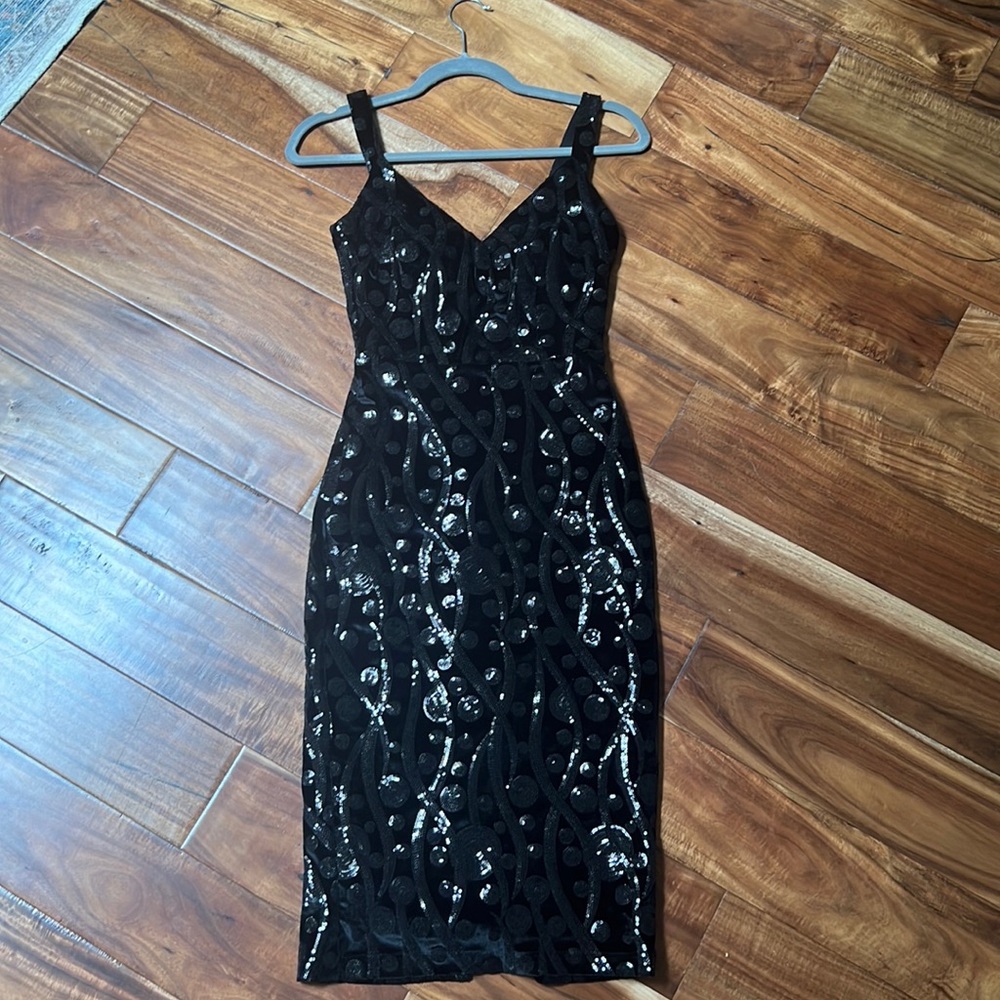 Tatyana black sequin design dress- Size XS
